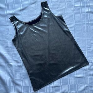 LINEA Privata Metallic Silver Vintage Thick Strap Tank Top